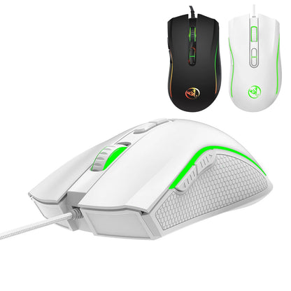Escolha popular HXSJ A869 rato gaming com fio ótico ergonómico RGB em ABS, ajuste de resolução em 4 níveis para portátil e PC