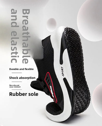 Hot Sale Of The Season New Men's Running Shoes Breathable Lightweight Knitted Lace-Up Sports Sneakers Fashionable Korean Styl...
