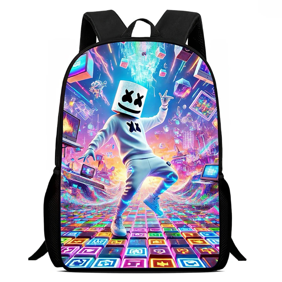 Fortnite Cartoon 15-Zoll leichter Rucksack mit verstellbaren Schultergurten – tägliche Schultasche für Kinder, Jungen und Mädchen, Alter 5-9