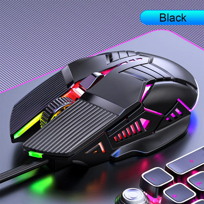 3200DPI ergonomikus vezetékes gamer egér, USB számítógépes gamer egér RGB háttérvilágítással, 6 gombos LED-es csendes egér PC-hez és laptophoz