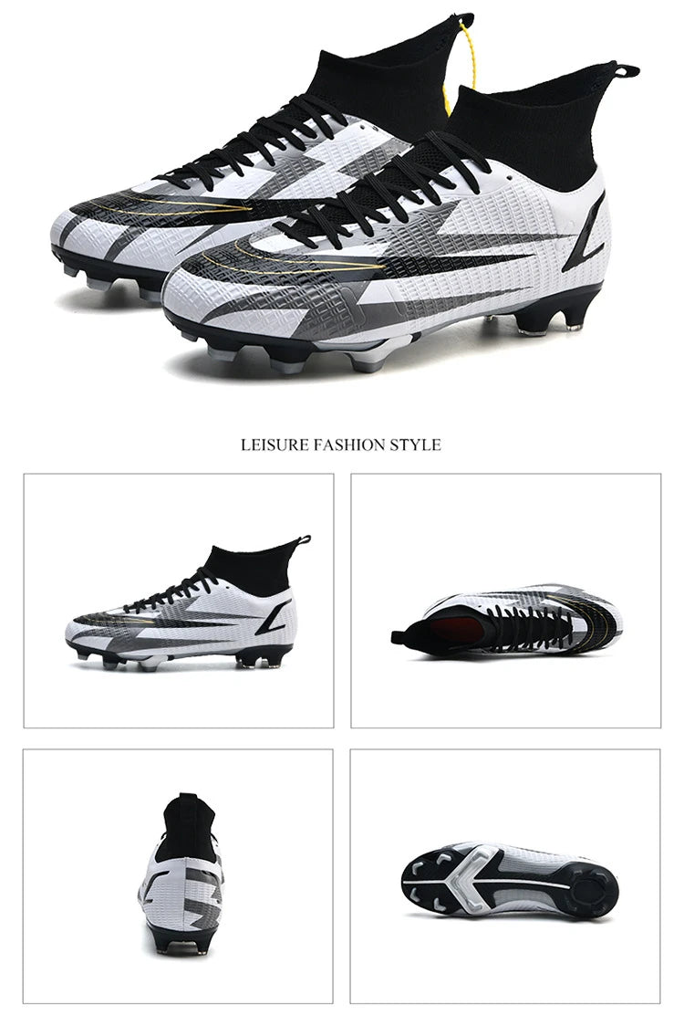 2025 New Long Nail Large Size Football Shoes Teenager Ankle Anti-slip Training Latest Sneakers FG/TF Soccer Shoes