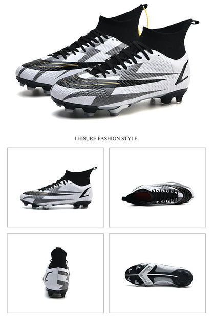 2025 New Long Nail Large Size Football Shoes Teenager Ankle Anti-slip Training Latest Sneakers FG/TF Soccer Shoes