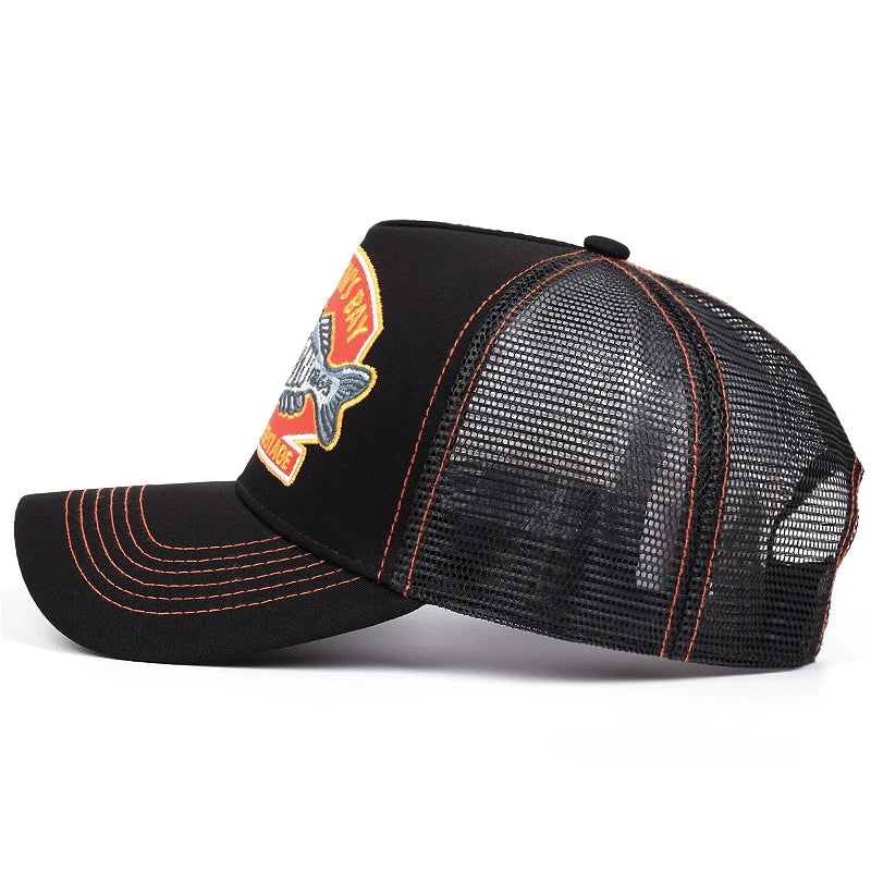2025 New STATION Fishbone Embroidery Men's Street Skateboarding Hip Hop Hat Truck Hat Women's Leisure Sunshade Hat Baseball Hat