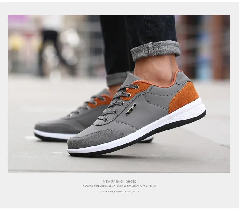 YRZL Scarpe da uomo primavera autunno impermeabili da passeggio, sneakers casual in pelle da uomo, scarpe sportive antiscivolo, calzature da tennis per uomo
