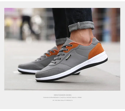 YRZL Scarpe da uomo primavera autunno impermeabili da passeggio, sneakers casual in pelle da uomo, scarpe sportive antiscivolo, calzature da tennis per uomo
