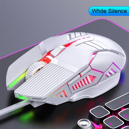 3200DPI ergonomikus vezetékes gamer egér, USB számítógépes gamer egér RGB háttérvilágítással, 6 gombos LED-es csendes egér PC-hez és laptophoz