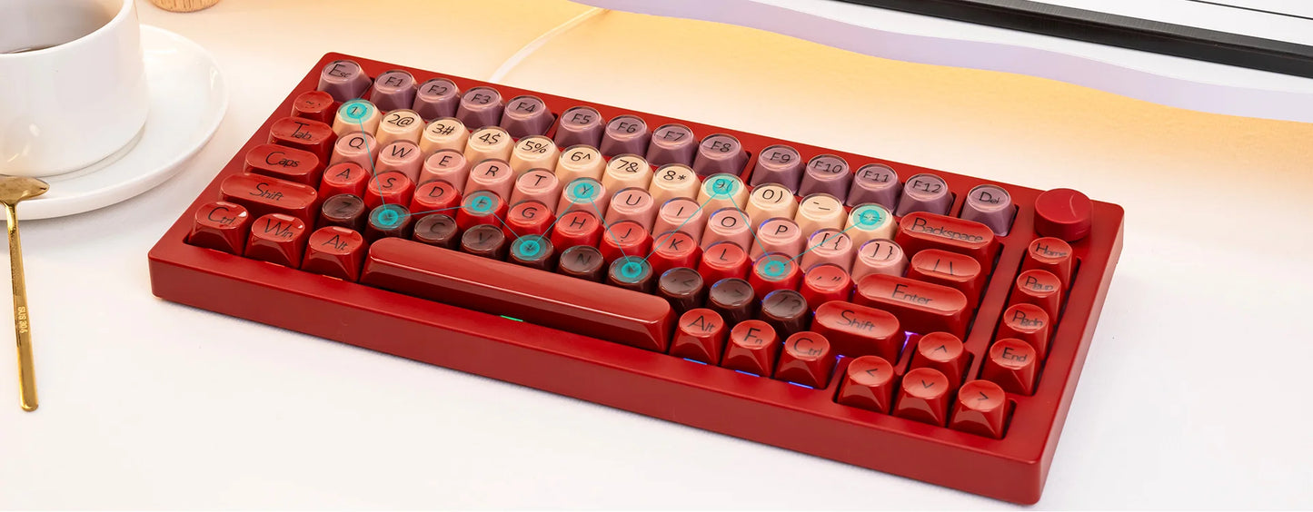 AKKO 5075 X Veekos K75 Tastiera meccanica da gaming 75% RGB 3/5-Pin Hot Swap cablata personalizzata con manopola e guarnizione