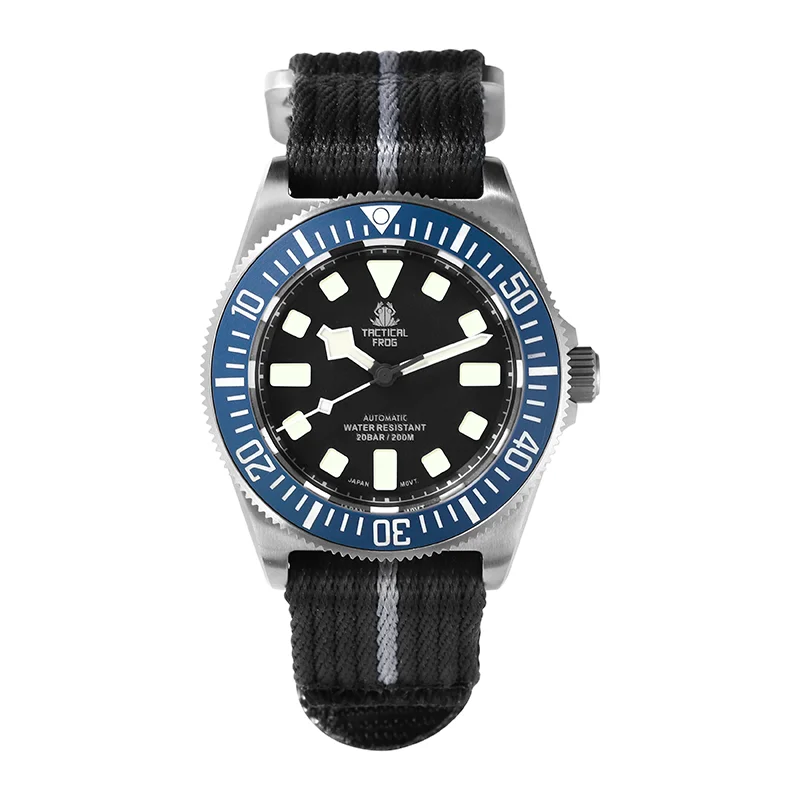 Relógio Mecânico Tactical Frog FXD V4, Movimento Automático NH35, Titânio, para Homem, 200m à Prova de Água, Safira, Luminoso, 42mm
