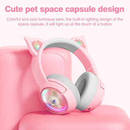 ONIKUMA B5 Wireless Gaimng Headset with Cat Ears Surround Sound Headphone Over-Ear For PC Laptop Games And Music Gamer Headphone