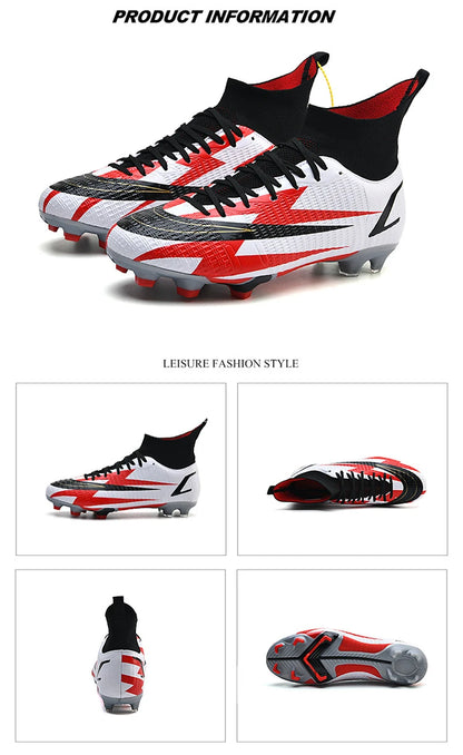 2025 New Long Nail Large Size Football Shoes Teenager Ankle Anti-slip Training Latest Sneakers FG/TF Soccer Shoes