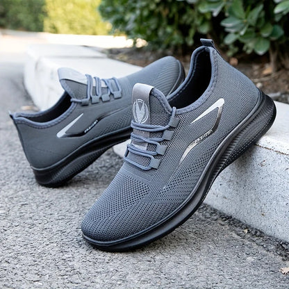 Baskets légères et respirantes en tricot pour hommes, chaussures d'entraînement antidérapantes pour la course à pied, basket-ball, chaussures de sport noires et blanches, semelle en PU