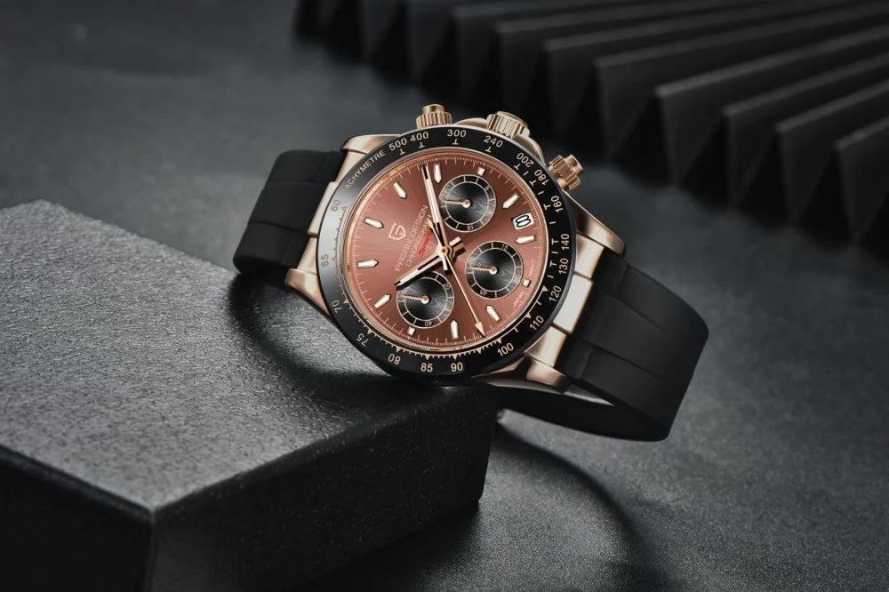 Novo Original PAGANI DESIGN PD-1664 Relógio de Pulso de Luxo para Homem, Movimento de Quartzo Japonês VK63, Safira, Cronógrafo Resistente à Água, Dourado