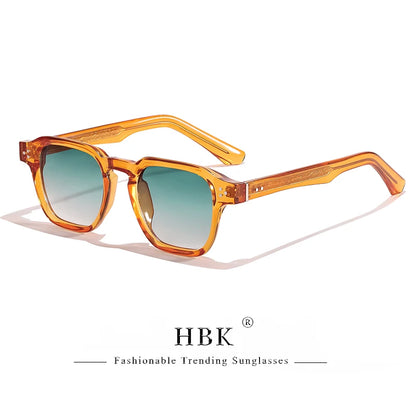 HBK New Fashion Sunglasses men Vintage Square Gradient Sun Glasses Outdoor Sports Party Vacation Travel Driving Eyeglasses