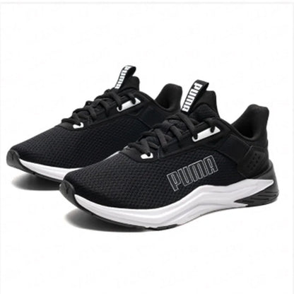 PUMA Sneakers de course respirantes en mesh léger avec grand logo noir et blanc 311095-01