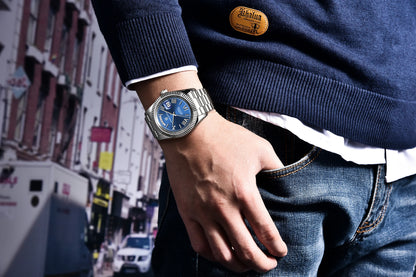 PAGANI DESIGN 2026 New Rose Gold Blue DD40 Luxury Automatic Watch Men Mechanical Wristwatch Mens Sapphire glass Waterproof Watch
