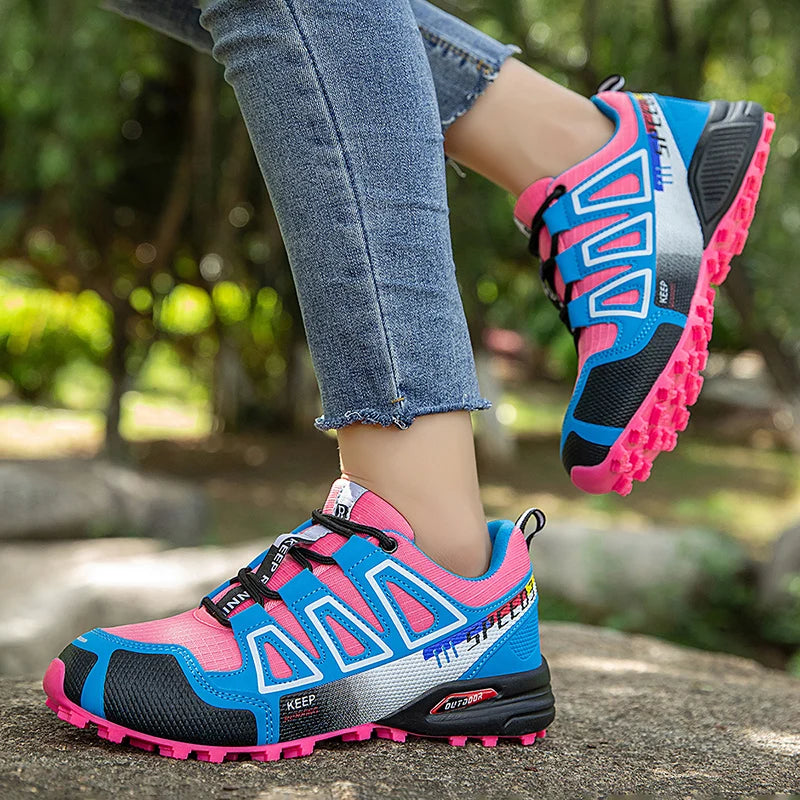 Unisex Outdoor Hiking Shoes Lace-Up Non-Slip Lightweight Men Tactical Training Sports Shoes Women Lockless Casual Cycling Shoes