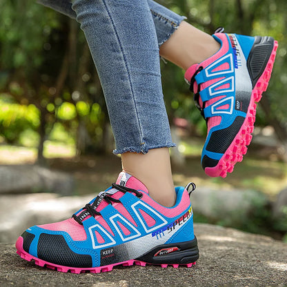 Unisex Outdoor Hiking Shoes Lace-Up Non-Slip Lightweight Men Tactical Training Sports Shoes Women Lockless Casual Cycling Shoes