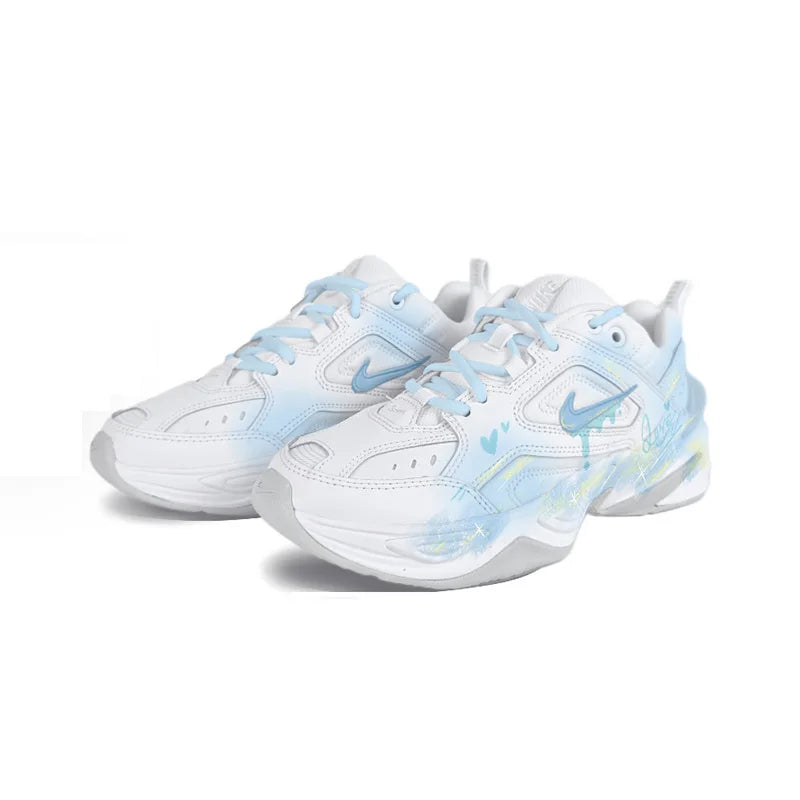 Räätälöidyt lenkkarit Nike M2K Tekno Dreamy Island Fresh käsinmaalatut naisten matalavartiset retro-juoksulenkkarit
