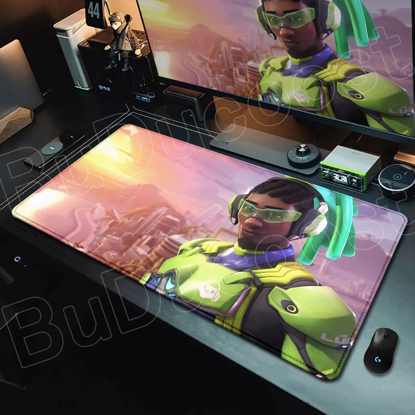 Tapete de rato gaming Overwatch Anime Girl grande XXL com impressão HD, base para teclado de computador, portátil e escritório, tapete de secretária em borracha macia 900x400 MM