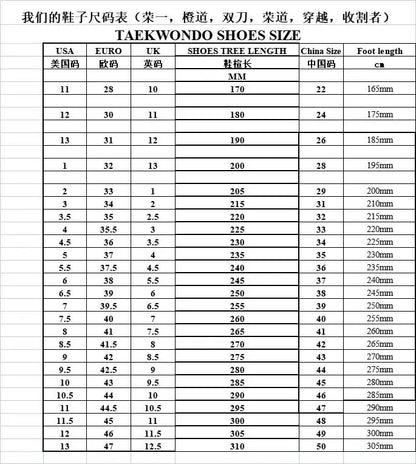 Taekwondo Shoes Breathable Wear-Resistant Kickboxing Kung Fu Professional Taekwondo Martial Arts Sneaker Shoes Kids to Adult
