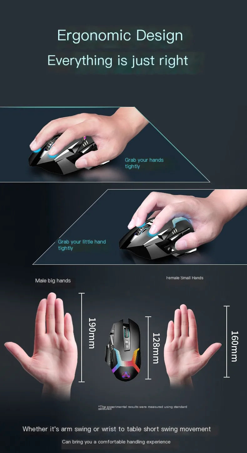Rato Gaming com Fio 12000 DPI Ajustável, Programação de Macros, Retroiluminação RGB, Design Ergonómico, Tecla Fire, E-sport, Rato para PC