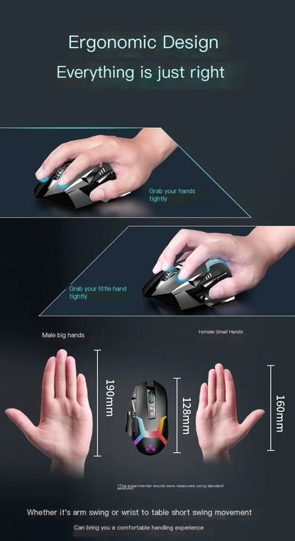 Rato Gaming com Fio 12000 DPI Ajustável, Programação de Macros, Retroiluminação RGB, Design Ergonómico, Tecla Fire, E-sport, Rato para PC
