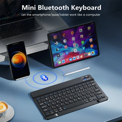 Mini-Bluetooth-Tastatur RGB kabellose Tastatur 10 Zoll beleuchtete Tastatur mit Hintergrundbeleuchtung Touchpad-Tastatur für iOS Android Windows iPad