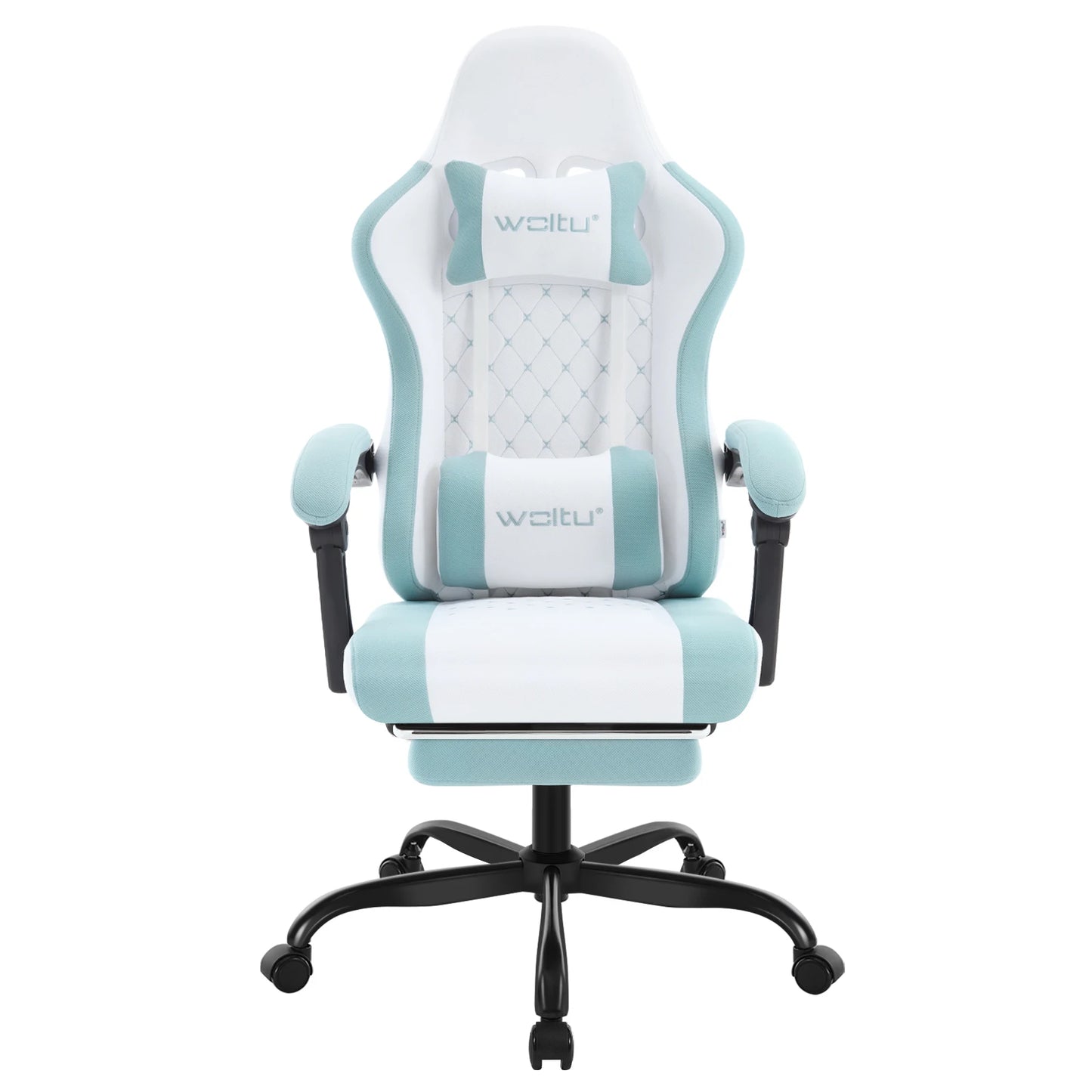Sedia da ufficio girevole WOLTU con funzione massaggio, poltrona ergonomica con cuscino e poggiapiedi, sedia gaming regolabile in altezza