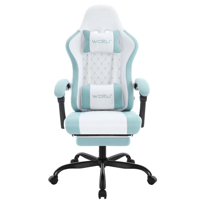 Sedia da ufficio girevole WOLTU con funzione massaggio, poltrona ergonomica con cuscino e poggiapiedi, sedia gaming regolabile in altezza