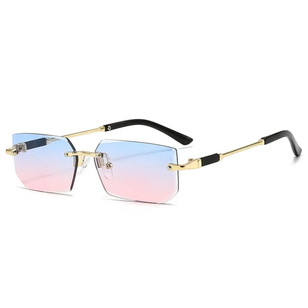 Trendy Rimless Sunglasses for Men Women Fashion Frameless Rectangle Sun Glasses Retro UV400 Shades Summer Goggles Eyewear