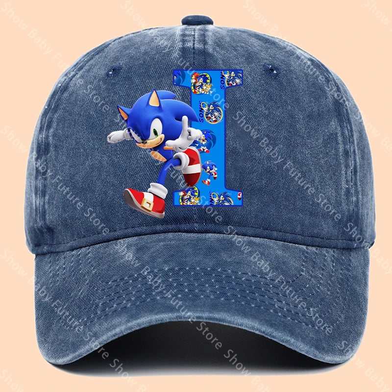 New Cartoon Cute Retro Baseball Caps Sonics Letter Man Boys Hat Hip Hop Breathable Mesh Hats Cute Anime Sunbonnet Birthday Gifts