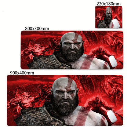 Game God of War Mouse Pad Anime Game Mousepad Computer Keyboard Desk Pads Office Carpet Laptop Mausepad Non-slip Base Deskmat