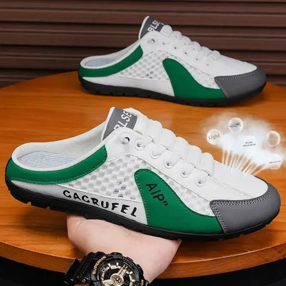 Slip-On-Sportschuhe für Herren mit Schnürung, atmungsaktivem Mesh, unisex, für Frühling und Herbst, niedrig geschnitten, flach, schnell und einfach anzuziehen