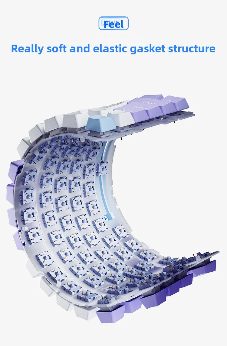 Ajazz AK820/AK820Pro gaming mechanical keyboard Bluetooth 5.1/Wireless/wired c custom keyboard with heat exchange sealed button