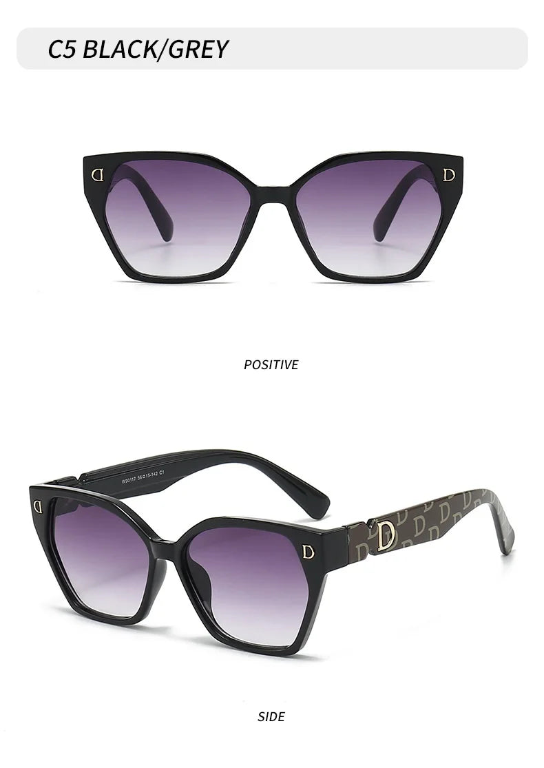 New Luxury D Brand Glamour Sunglasses For Women And Men Stylish Cat Eye Designer Eyewear Classic Fashion Unisex Glasses UV400
