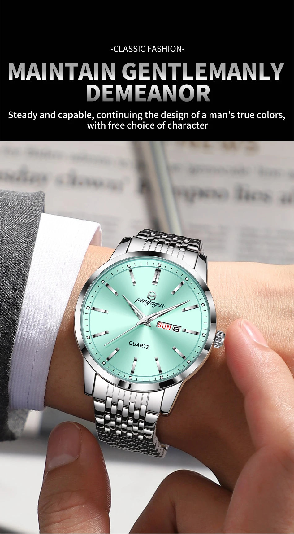 2025 New Top Brand Luxury Man Wristwatch Waterproof Luminous Date Men Watches Stainless Steel Quartz 43mm Men's Watch Male reloj