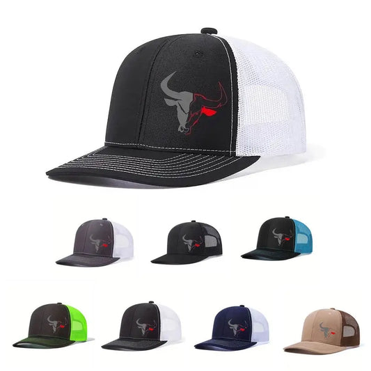 Casual Bull Head Print Summer Baseball Cap Breathable Hip Hop Sports Visor Mesh Adjustable Sun Hats Men Women