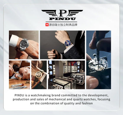 PINDU Designer Hollow Tonneau Mechanical Watch Men Luxury Brand Skeleton Automatic Watches Mens Sport Silicone Wristwatch JH3105