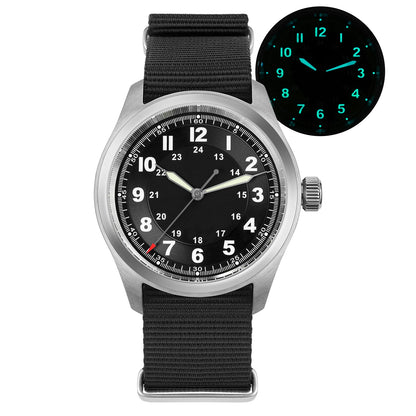 Militado ML08 Vintage Watch VH31 Quartz Movement Domed Sapphire Crystal Wristwatch BGW9 Luminous Vintage 38mm Quartz Watches