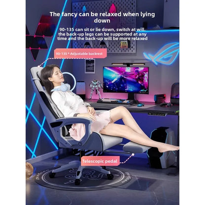Férfi e-sport szék, kényelmes hosszan tartó üléshez, dönthető számítógépes szék pihenéshez, háttámla