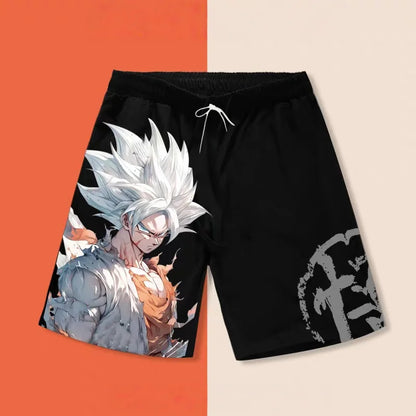 Dragon Ball Goku Ultra Instinct Go Kanji Print Quick Dry Shorts 2026 Summer Plus Size Casual Shorts for Anime Fans Adults & Kids