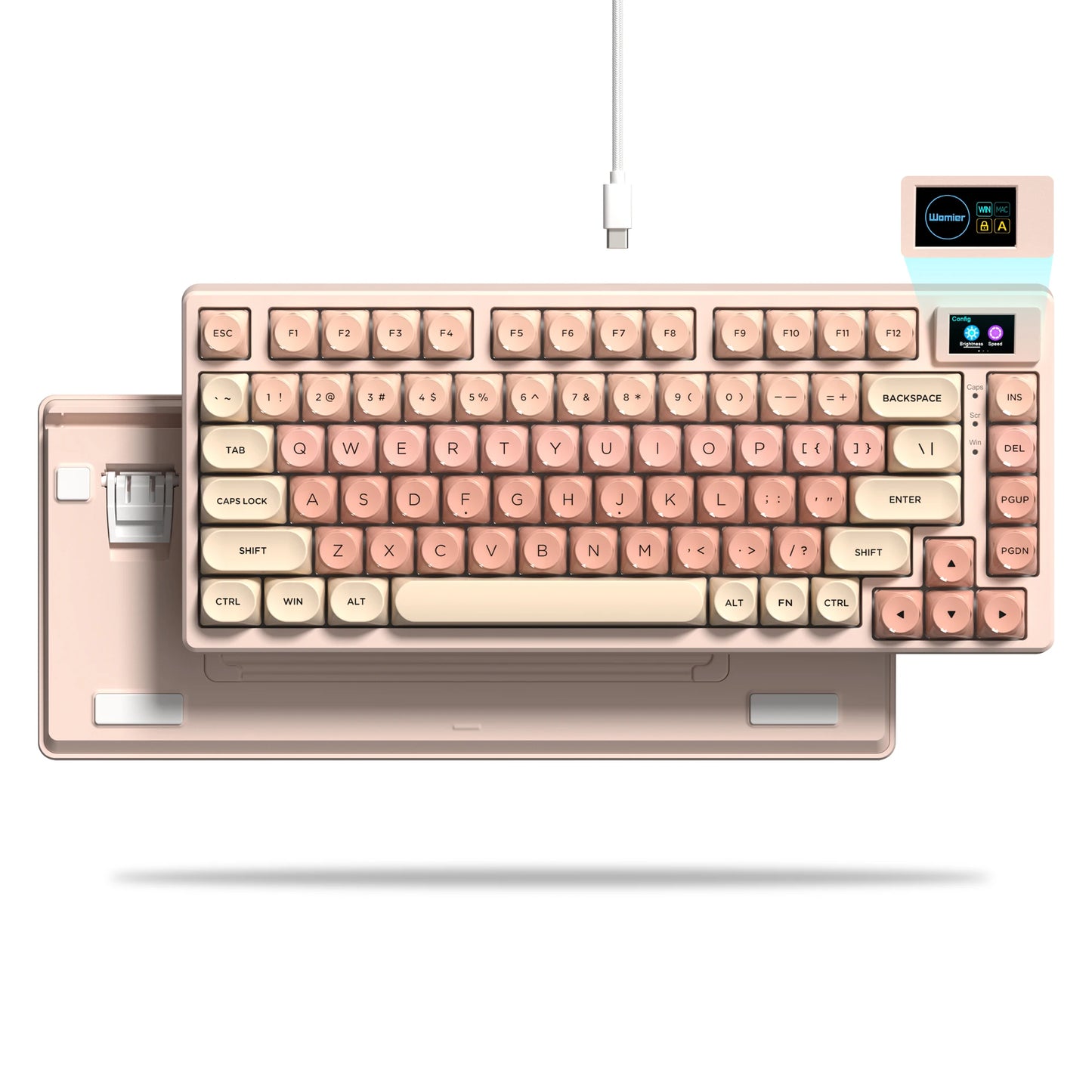 Tastiera gamer Womier S-K80 con display OLED a colori, tastiera meccanica gaming hot-swap con struttura gasket mount, RGB personalizzabile
