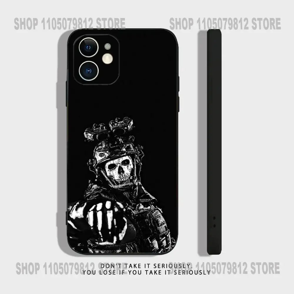 COD Call Of Duty G-Ghost Phone Case For iPhone 17 16,15,14,13,12,11,Pro,XS,Max,XR,Plus,Mini Soft Silicone Black Shockproof