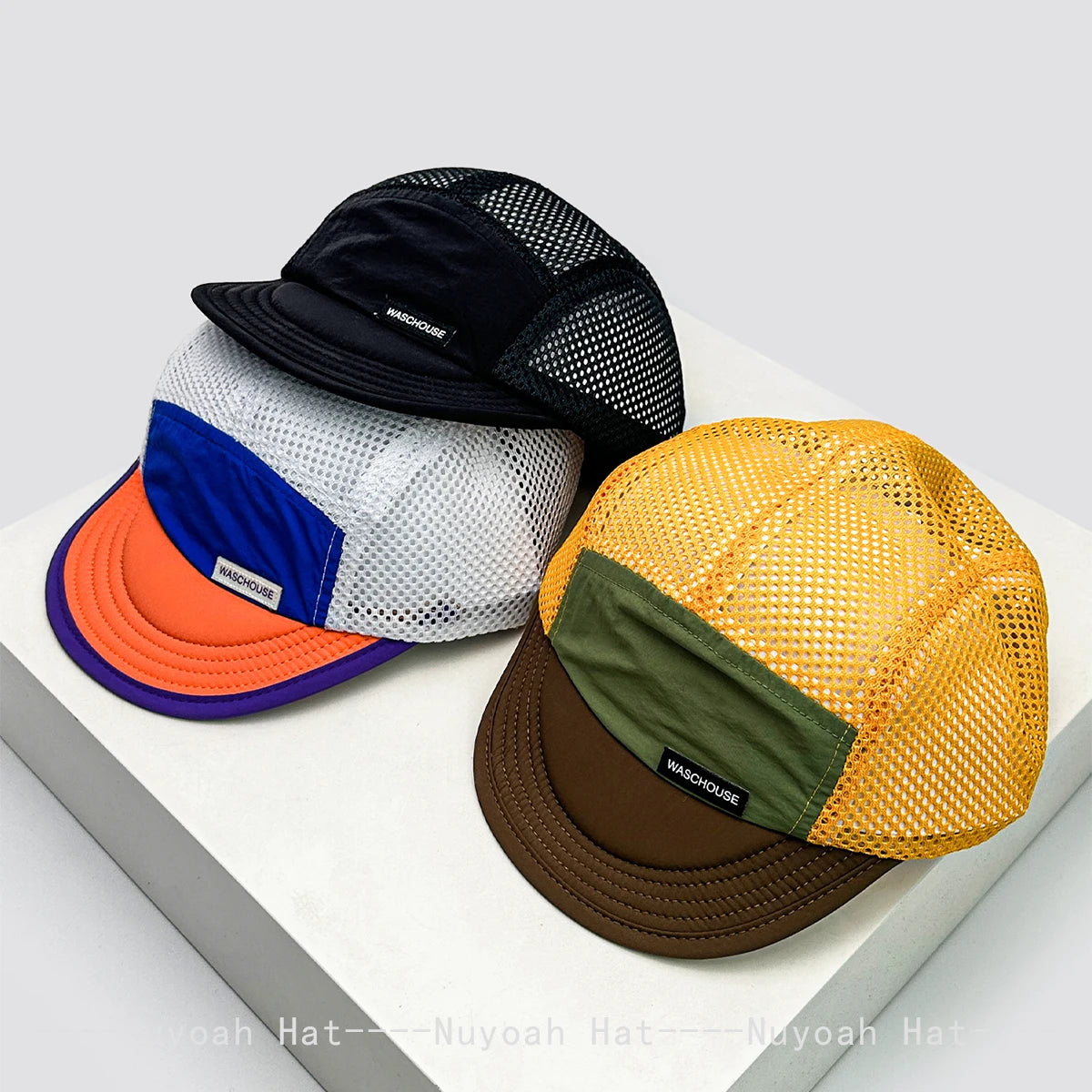 New Unisex Simple Mesh Letter Baseball Hats Sunshade Quick Drying Breathable Short Eave Peaked Caps Versatile Fashion Outdoor