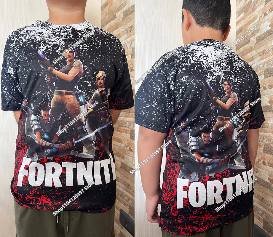 T-shirt 3D natalizia Fortnite, maglietta Battle Royale streetwear per bambini, Victory Game, uomo e donna, T-shirt Harajuku per adolescenti