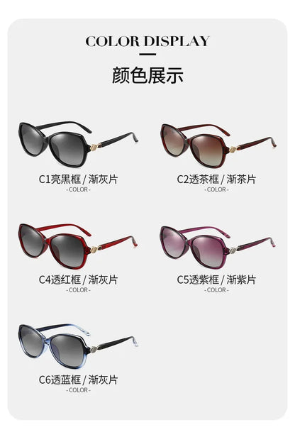-75 -100 +125 Women Sunglasses Polarized Myopia Elegant Diamond-Embedded Frame Small Sunset Sunglasses Hyperopia Customization