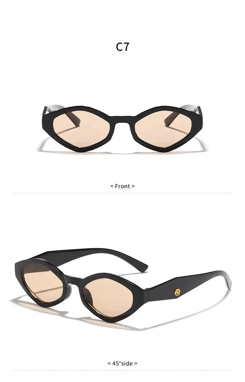 European and American Versatile Irregular Small Frame Sunglasses Fashionable and Trendy UV Resistant Street Photography Glasses