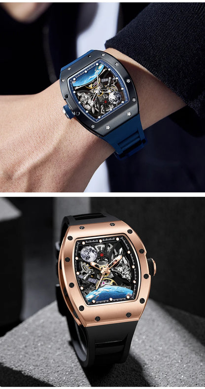 Automatic Mechanical Skeleton Watch Sports Premium Custom Logo Hollow Out Wristwatch for Active Lifestyle
