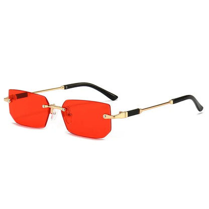 Trendy Rimless Sunglasses for Men Women Fashion Frameless Rectangle Sun Glasses Retro UV400 Shades Summer Goggles Eyewear