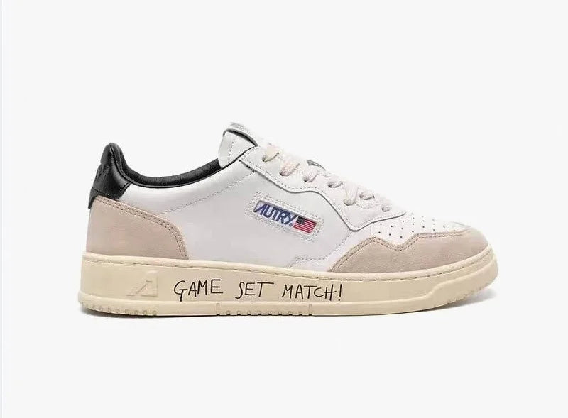 New KWUN AUTRY Men Women Sports Low Top Casual Board Shoes Running Shoes White Shoes Genuine Leather